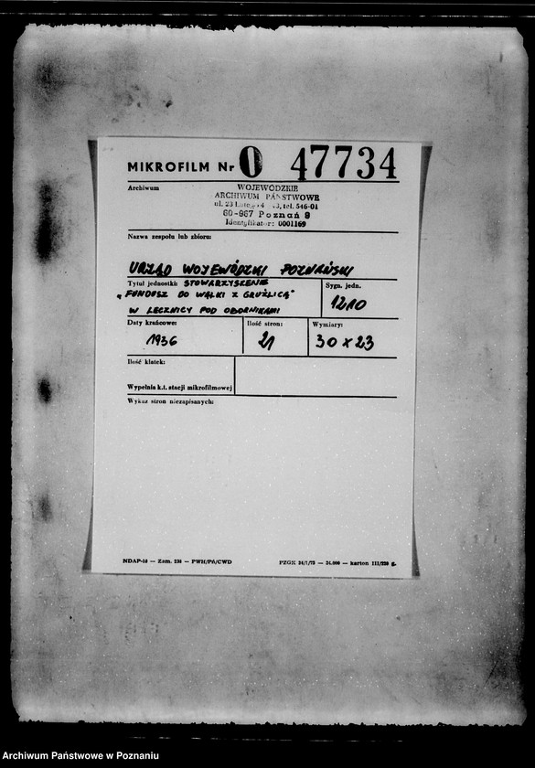 Obraz 2 z jednostki "/Stowarzyszenie,,Fundusz do Walki z Gruźlicą w Lecznicy pod Obornikami/"