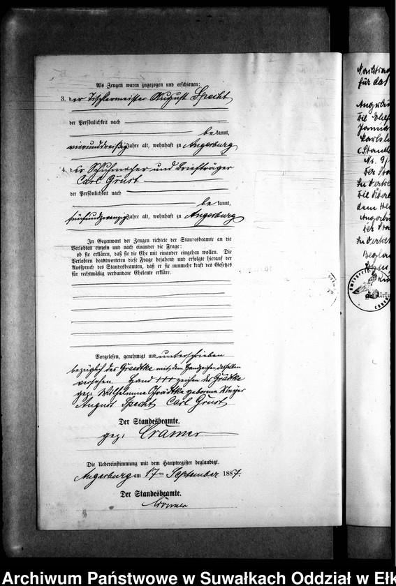 image.from.unit.number "Heiraths-Neben-Register des Preussischen Standes-Amtes Kehlen Kreis Angerburg"