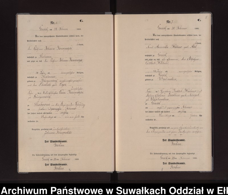 image.from.unit.number "Sterbe-Neben-Register des Königlich Preussischen Standes-Amtes Gneist Kreis Loetzen"