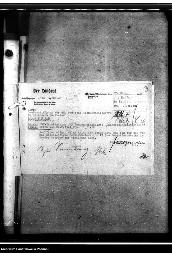 Obraz 7 z jednostki "Errichtung von Behelfsheimen des DWH. Baukarten"