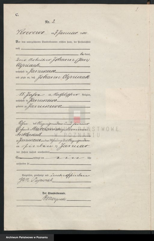 Obraz 5 z jednostki "Sterbe-Haupt-Register"
