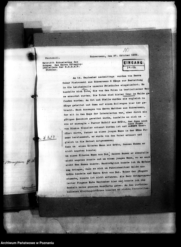 Obraz 14 z jednostki "Korespondencja w sprawie miejscowych Niemców, którzy zginęli w 1939 roku A - K"