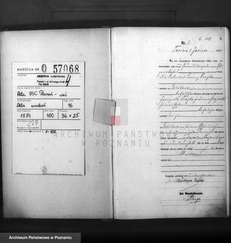 Obraz 2 z jednostki "Księga urodzeń t. I"