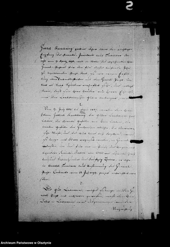 image.from.unit.number "Prolongations- Contracte mit den Pächtern der Landkeimschen Güter Gottfried Link, Borowski u. dem Generalpächter Amtmann Rauschning später dessen Bruder"