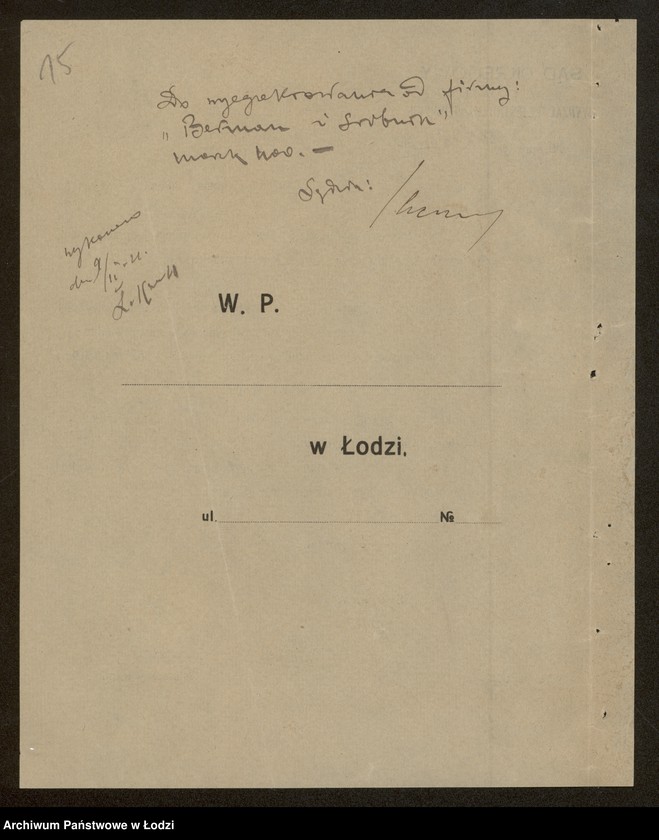 Obraz 17 z jednostki "Walerauch, Srebnik, Wajnberg- handel przędzą"