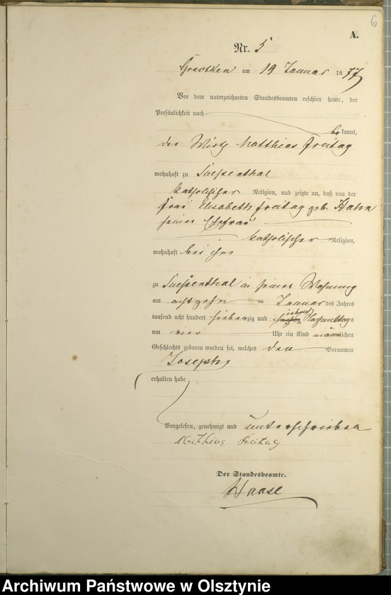 image.from.unit.number "Geburts-Haupt-Register Nr 1 - 88"