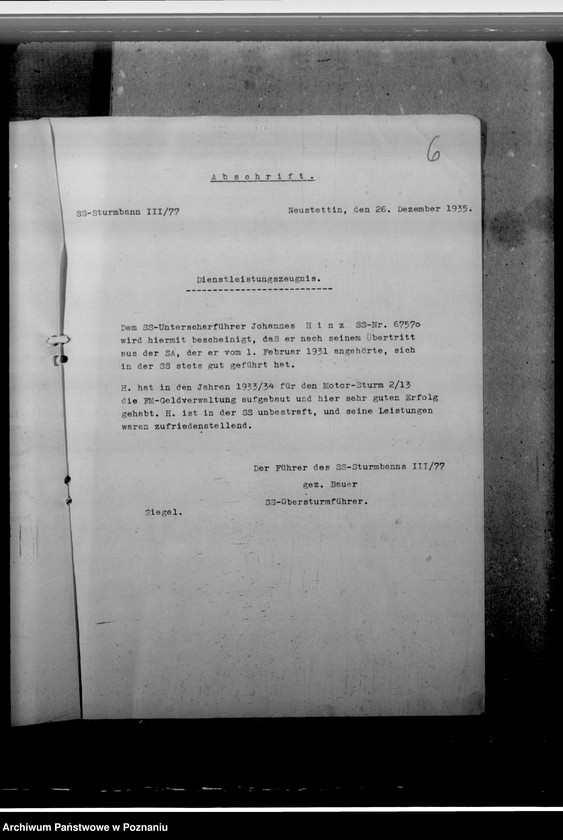 Obraz 10 z jednostki "Hinz, Johannes - komisarz obwodowy"