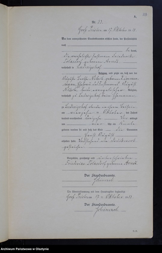 image.from.unit.number "Geburts-Neben-Register Nr 1 - 38 [Księga urodzeń- wtóropis ]"
