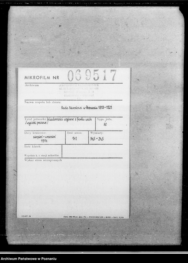 image.from.unit.number "Wiadomości wojenne z frontu walk [wycinki prasowe]"