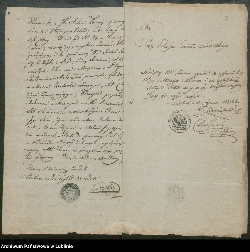 image.from.unit.number "Alegaty do ksiąg urodzeń, zapowiedzi, małżeństw i zgonów z lat 1822 - 1823"
