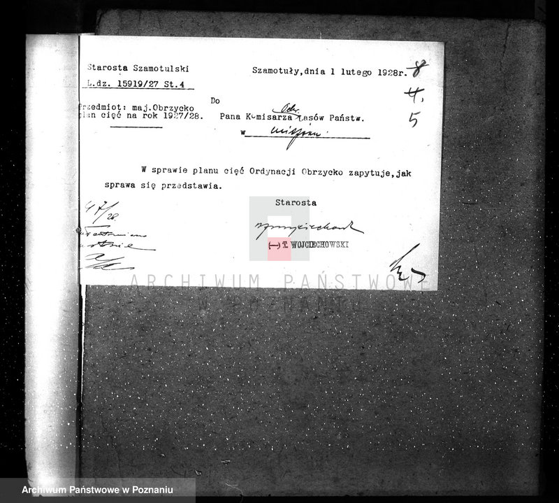 Obraz 9 z jednostki "Ordynacja Obrzycko /nadzór nad gospodarką leśną/"