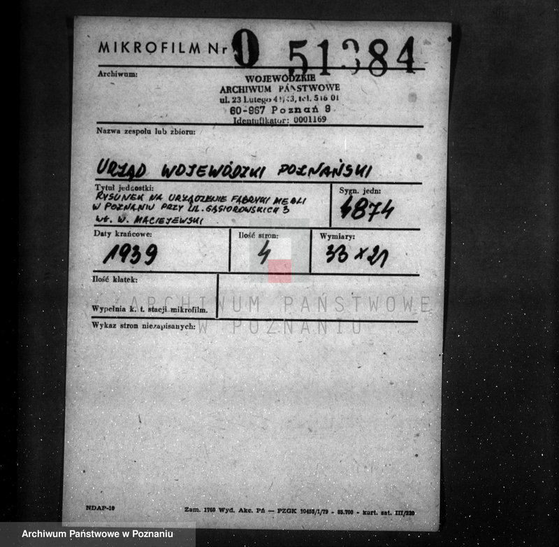image.from.unit.number "Rysunek na urządzenie fabryki mebli w Poznaniu przy ul. Gąsiorowskich 3 własność W. Maciejewski"