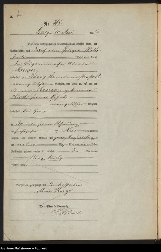 Obraz 5 z jednostki "Księga urodzeń t. III"