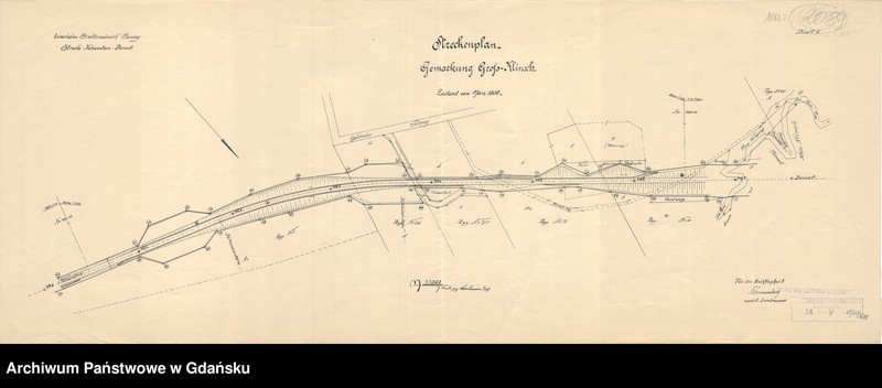 image.from.unit.number "Eisenbahn Direktionsbezirk Danzig. Strecke: Hohenstein - Berent. Streckenplan. Gemarkung Gross Klinsch. Zustand vom März 1908. Blatt 5"