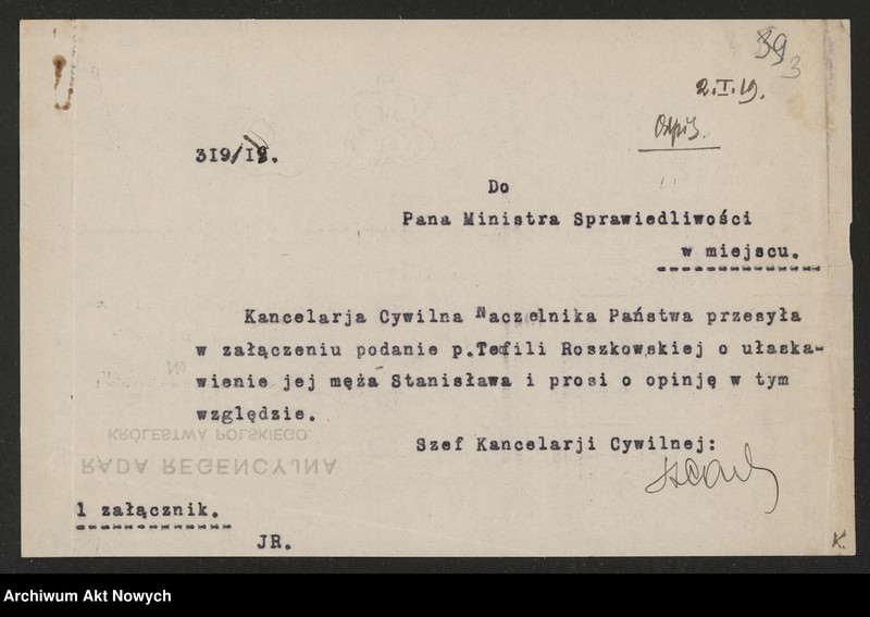 image.from.unit.number "Ułaskawienia z b. Kongresówki - uwzględnione, dotyczące: zabójstw, dzieciobójstwa, uszkodzeń ciała, znieważenia, rozboju, lichwy, krzywoprzysięstwa, kradzieży w latach 1916 - 1917 z pociągów prowiantowych zdążających na front wschodni, nielegalnego posiadania broni i gorzelnictwa."