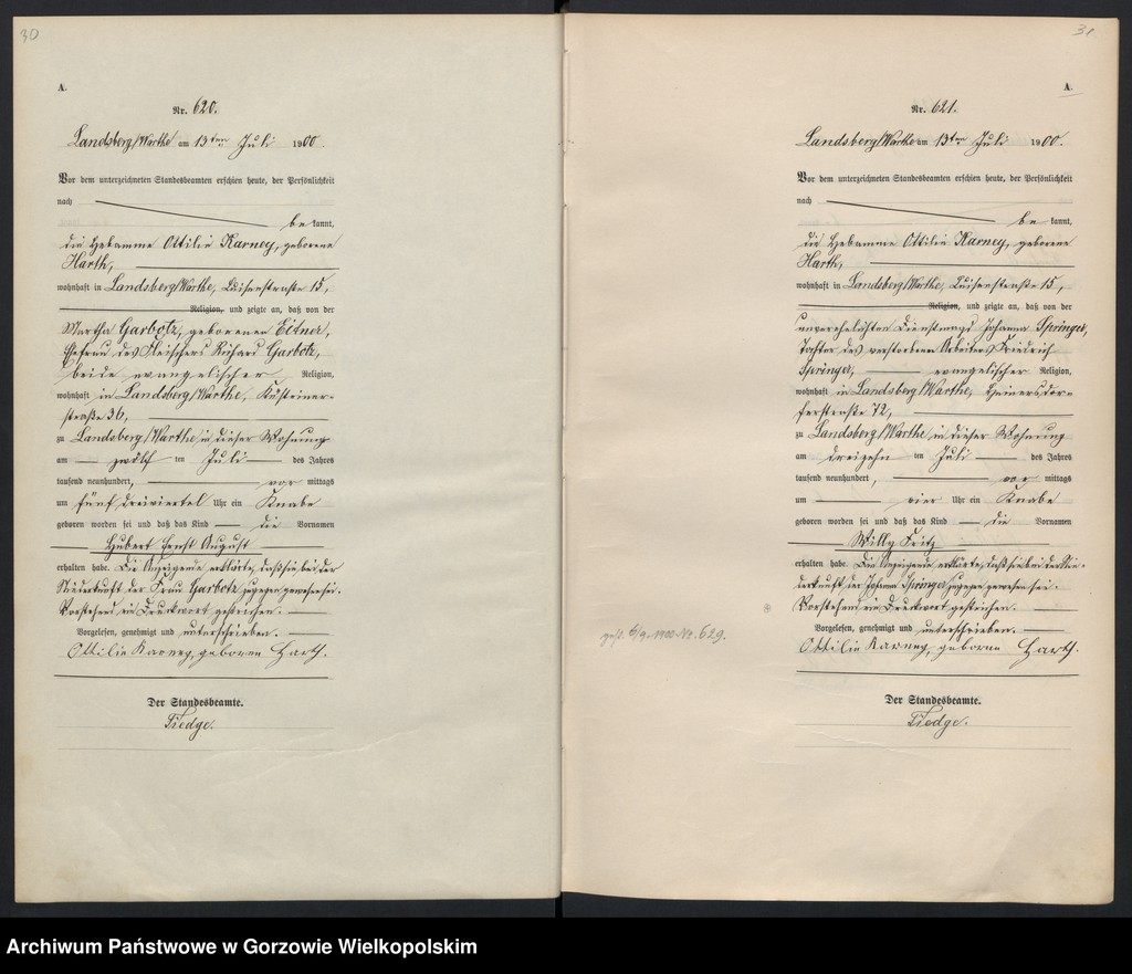 Obraz 19 z jednostki "Geburts Register"