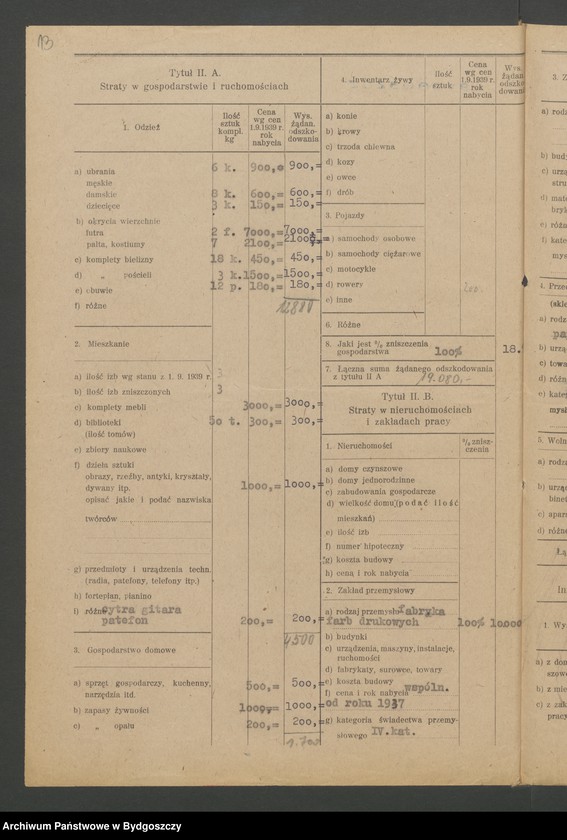 image.from.unit.number "Kwestionariusz dotyczący rejestracji szkód wojennych, nr 121-180"