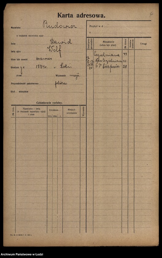 Obraz 8 z jednostki "[Spis ludności Łodzi] Rudolnik-Rupniewski"