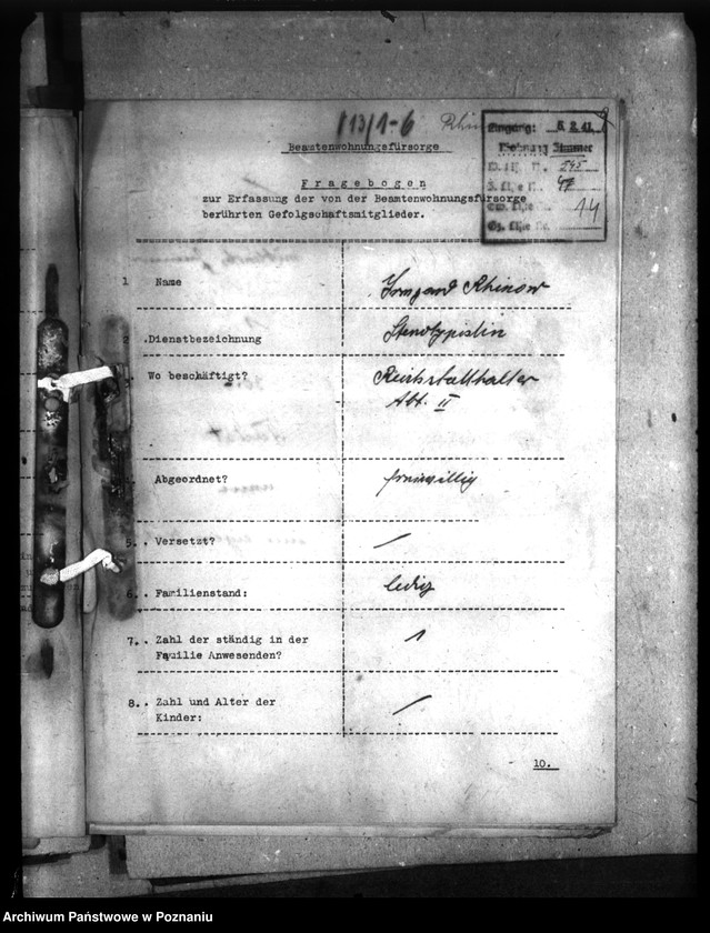 Obraz 19 z jednostki "Wohnungszuweisungen für Deutsche. Verdrängung der Polen."