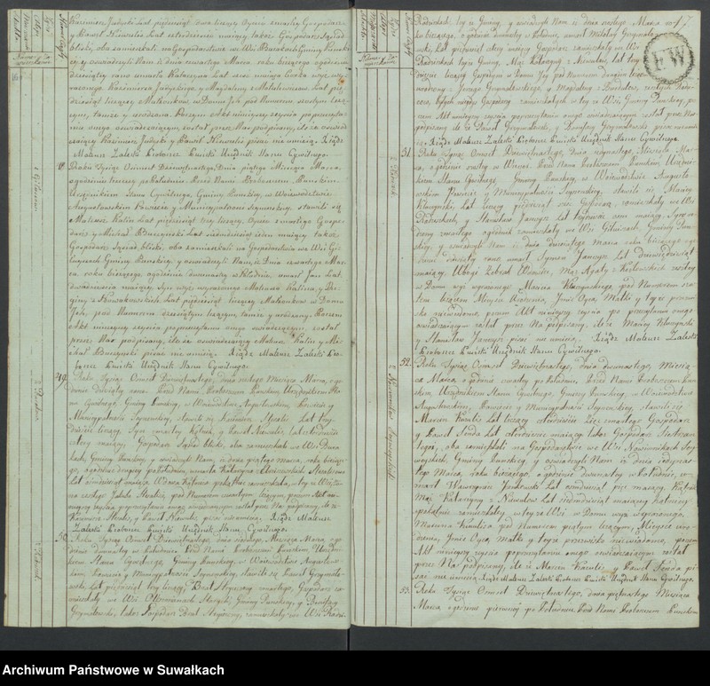 image.from.unit.number "Akta Zeszłych Gminy Puńskiey Od Dnia 1 Stycznia Do Dnia Ostatniego Grudnia 1819 Roku."