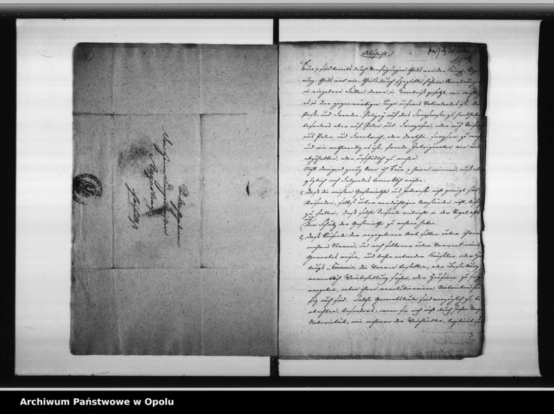 Obraz 11 z jednostki "Acta generalia des Magistrats zu Oppeln betreffend alle höhere Ortserlassenen Verordnungen in Rücksicht der Fremden - Polizei, der Aufsicht über revolutionair gesinnte Personen, Verfolgung von verdächtigen Ausländern, und aller derjenigen Verfügungen welche die pohlnischen Insurection betreffen"