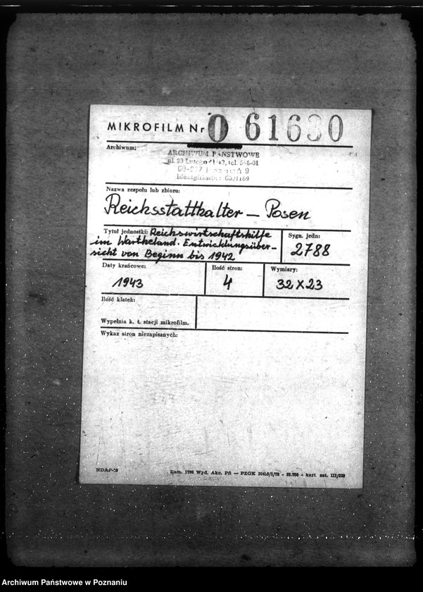 Obraz 2 z jednostki "Reichswirtschaftshilfe im Wartheland. Entwicklungsübersicht von Beginn bis 1942"