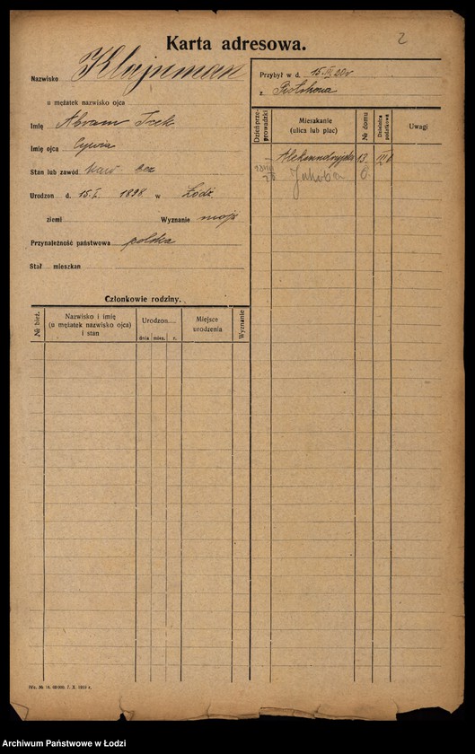 Obraz 4 z jednostki "[Spis ludności Łodzi] Klajnman - Klarman"