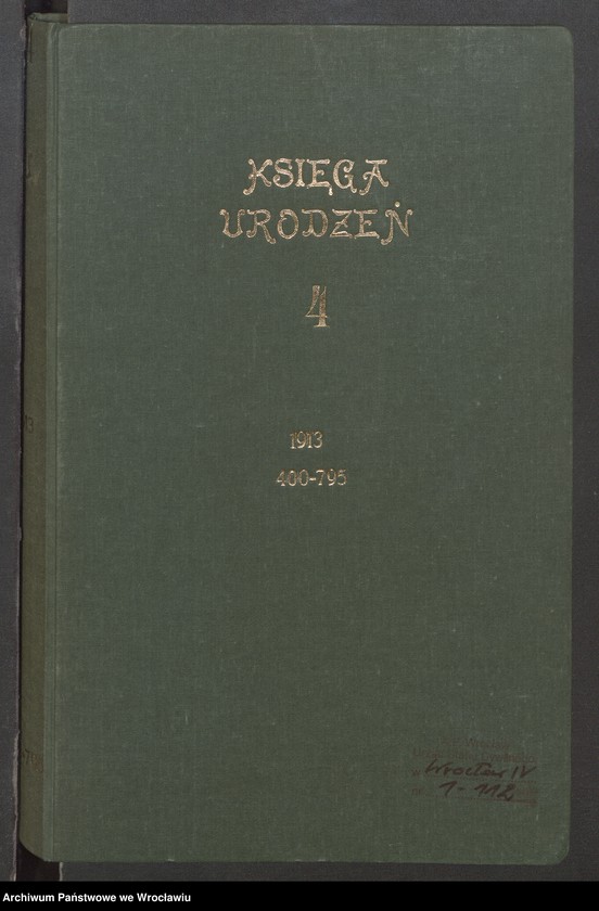 image.from.unit.number "Geburts-Haupt-Register Breslau IV 1913 Band 2"