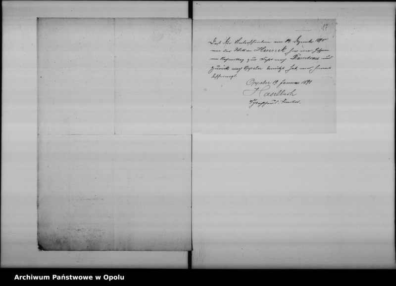 image.from.unit.number "Acta des Magistrats zu Oppeln betreffend das Feuer Lösch-Wesen hier Vol. I"