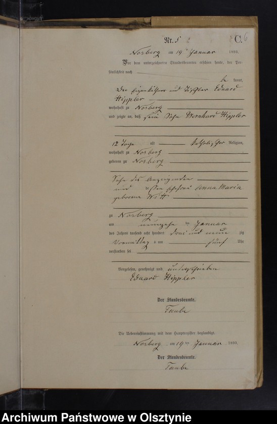 image.from.unit.number "Sterbe-Neben-Register Nr 1 - 51"