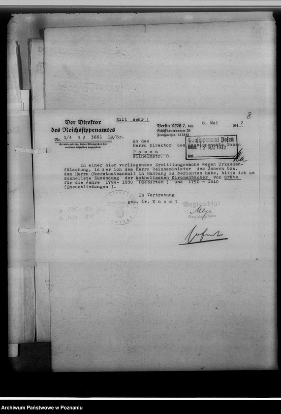 Obraz 12 z jednostki "[Korespondencja w sprawie wypożyczenia ksiąg kościelnych]"