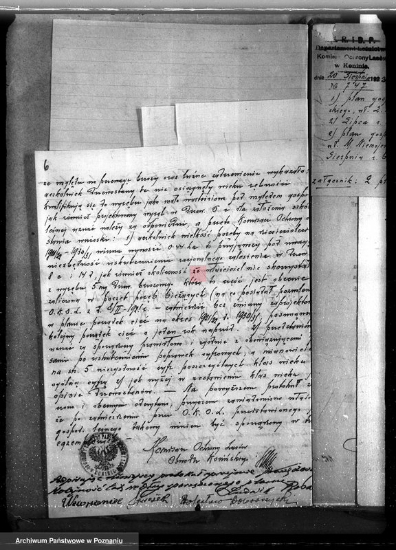 Obraz 10 z jednostki "Sprawa zmiany rodzaju użytkowania w związku z parcelacją powiat 19,5 ha gruntów leśnych w majątku Piorunów powiat koniński"