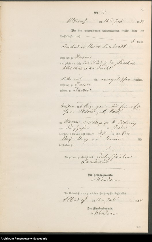 Obraz 16 z jednostki "Sterbe-Register (Neben-Register)"