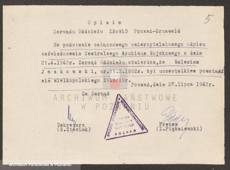 Obraz 20 z jednostki "Życiorysy powstańców wielkopolskich: J - tom lll /Jankowski Wacław - Jarząbek Wincenty/."