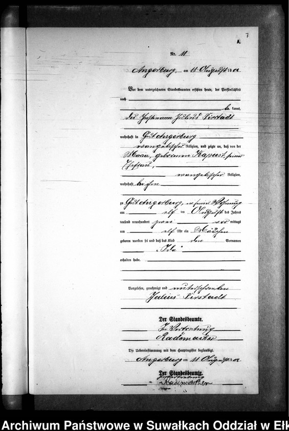 image.from.unit.number "Geburts-Neben-Register des Preussischen Standes-Amtes Kehlen Kreis Angerburg"