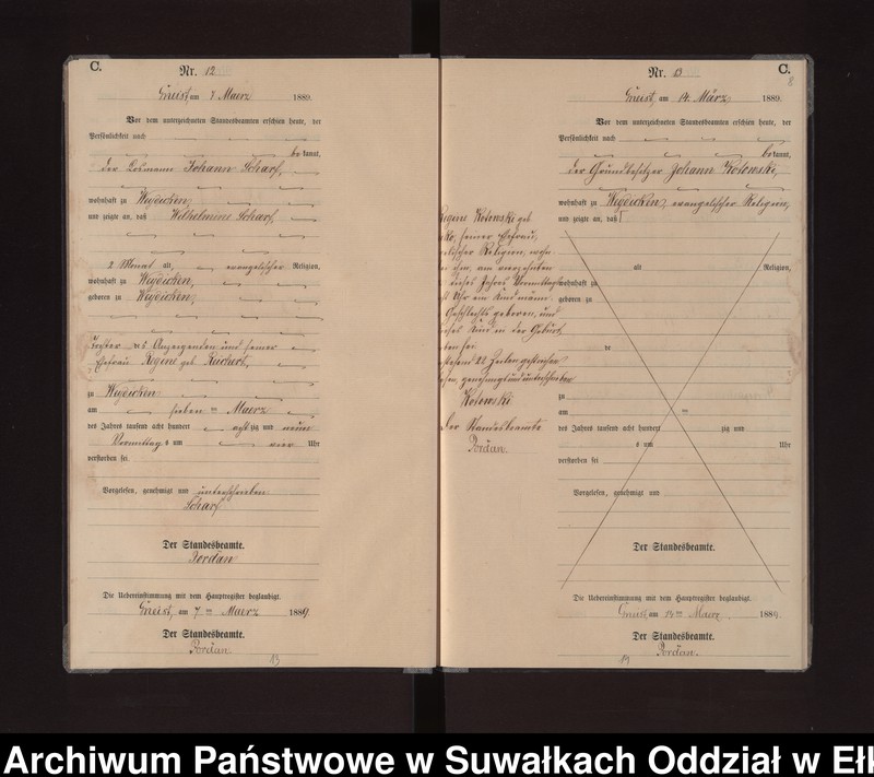 image.from.unit.number "Sterbe-Neben-Register des Königlichen Preussischen Standes-Amtes Gneist Kreis Loetzen"