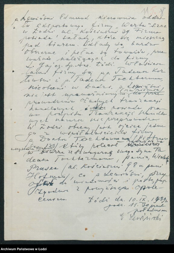 Obraz 13 z jednostki "[Akta VII Komisariatu Milicji Obywatelskiej -protokoły zajść, aresztowań i kradzieży]"