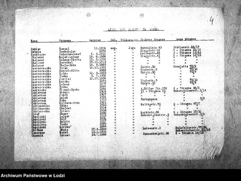 Obraz 8 z jednostki "[Alfabetyczny spis mieszkańców getta. Litera C]"