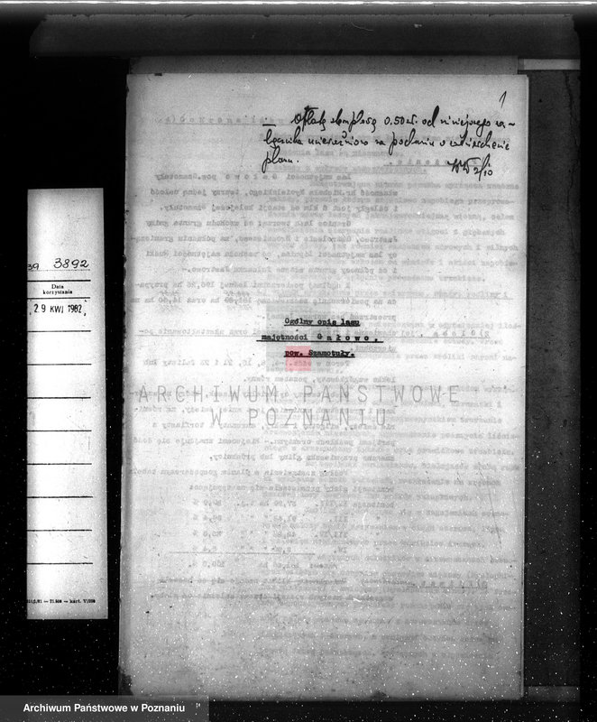 image.from.unit.number "Plan urządzenia gospodarstwa leśnego dla lasu majętności Gałowo powiat szamotulski 1933-1943"