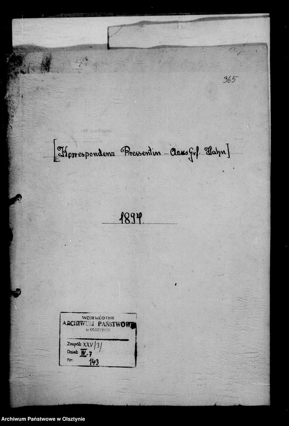 image.from.unit.number "/Korrespondenz des Rittmeisters Roon- pressentin mit Klaus Gf. Hahn/"