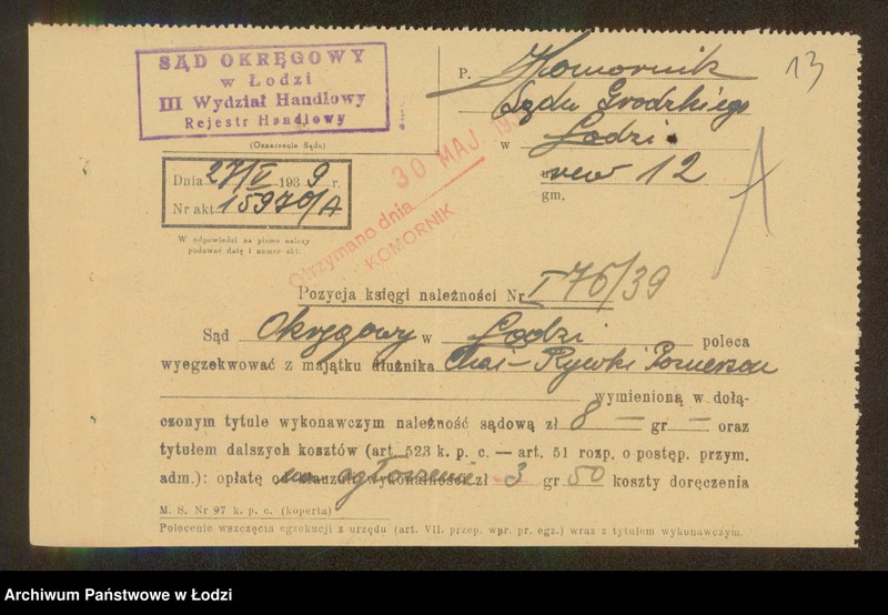 Obraz 15 z jednostki "Chaja Rywka Poznerson – sprzedaż dodatków krawieckich"