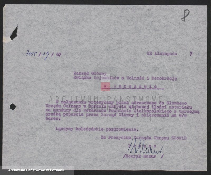 Obraz 20 z jednostki "Obchody uroczyste rocznic powstania wielkopolskiego organizowane przez Krajową Komisję Weteranów Powstania Wielkopolskiego."