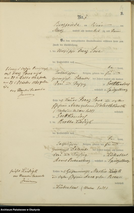 Obraz 16 z jednostki "Heiraths-Haupt-Register Nr 1 - 25"