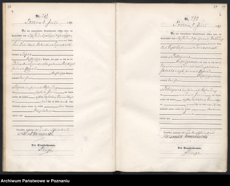 Obraz 17 z jednostki "Księga urodzeń t. II"