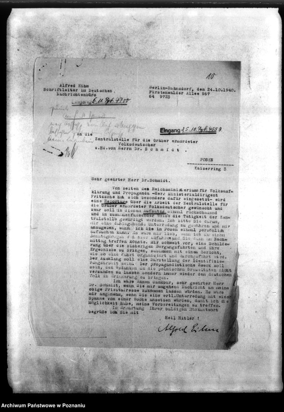 Obraz 14 z jednostki "Korespondencja w sprawie przewożenia zwłok Niemców, którzy zginęli w 1939 roku oraz w sprawie samochodu i w sprawie wynagrodzenia szoferów za pracę"