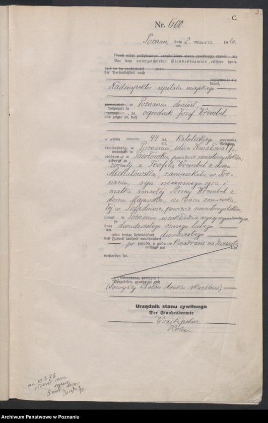 Obraz 5 z jednostki "Księga miejscowa zgonów tom II [Rejestr główny zgonów]"