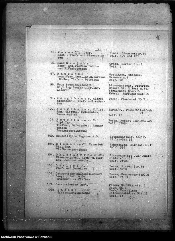 Obraz 14 z jednostki "Wirtschaftsgruppe Bauindustrie- Bezirks- gruppe Wartheland. Mitgliederverzeichnis"