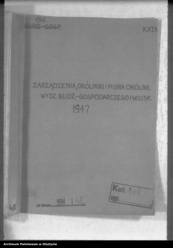image.from.unit.number "Zarządzenia i okólniki wydziałów Budżetowo- Gospodarczego i Wojskowego"