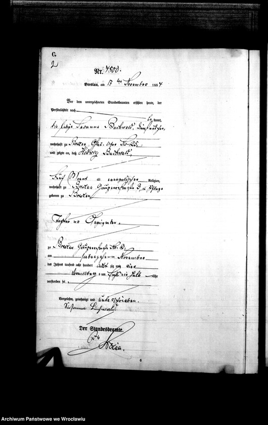 image.from.unit.number "Sterbe-Haupt-Register Breslau I 1884 Band 13"