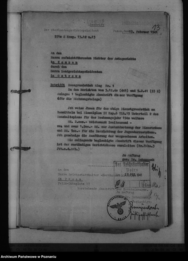 Obraz 17 z jednostki "Amtsgericht Kempen - Kępno"